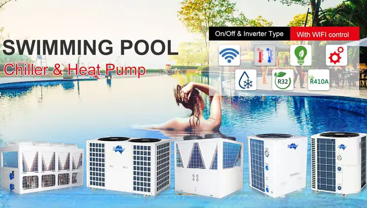 Factory Price R410a Air Source Dc Inverter Swimming Pool Heat Pump Air Water Spa Pool Heater